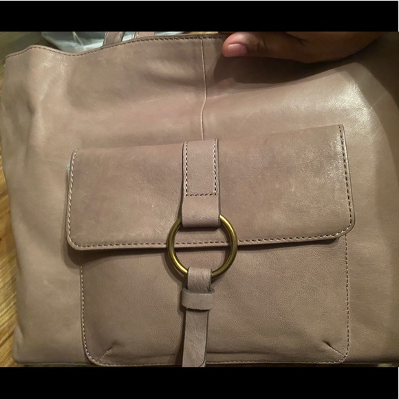 Frye Madison Leather  Tote with Front Pocket Stone - Picture 10 of 10